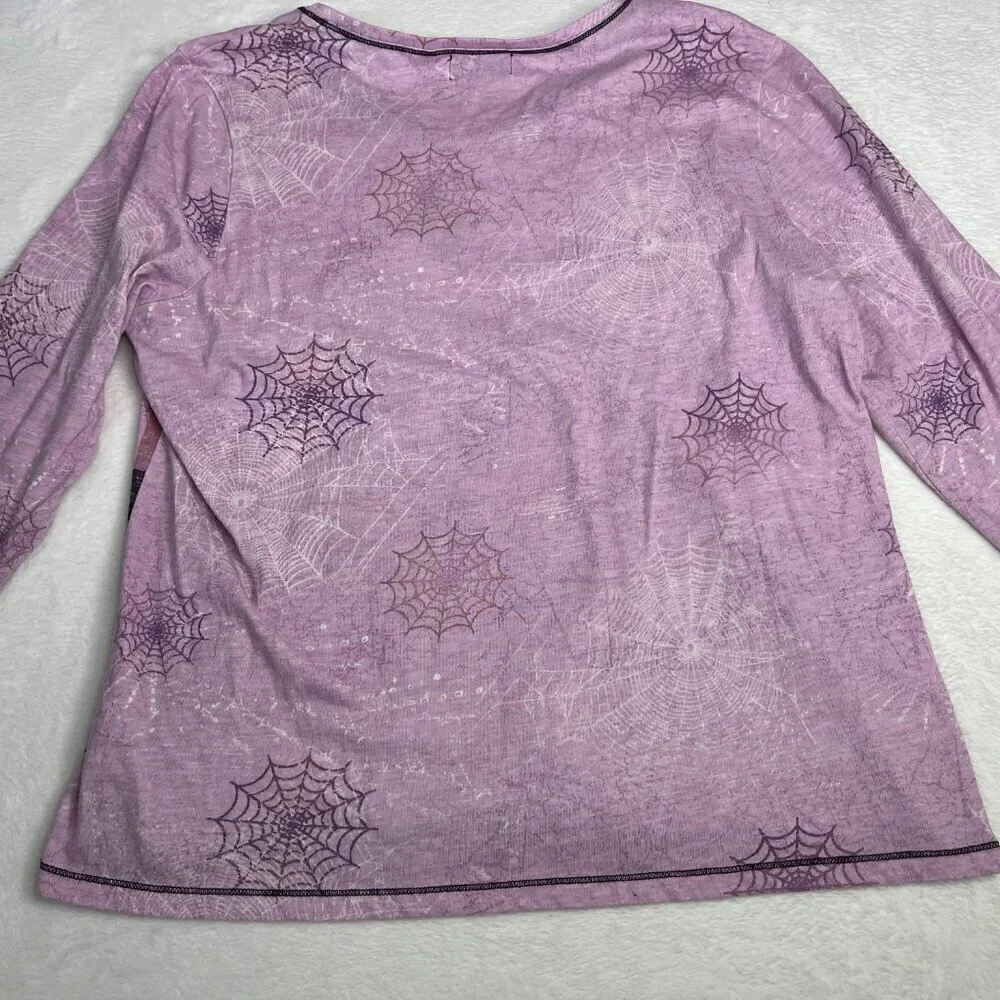 i.b. diffusion y2k Purple Witch 3/4 Sleeve Shirt Halloween Whimsygoth sz XL
